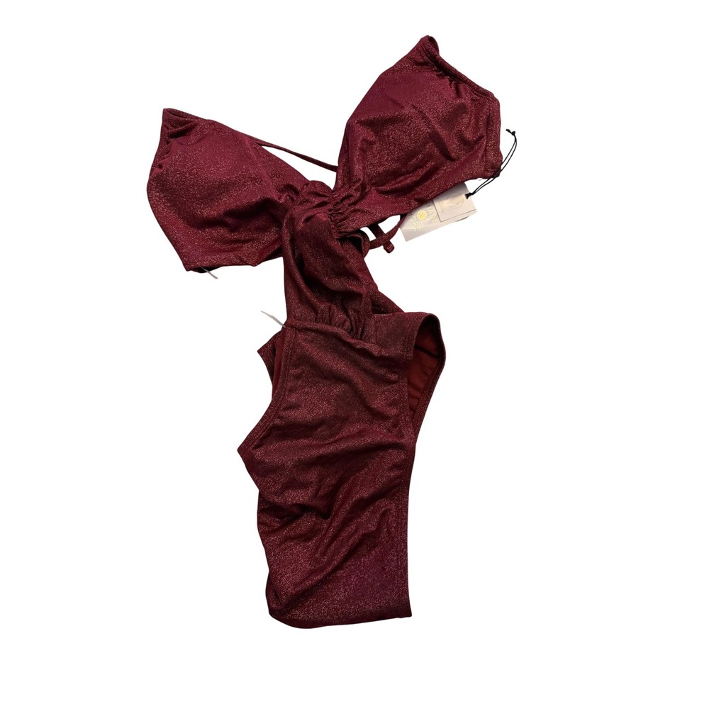 Shade & Shore Swimsuit Womens Small Red One‎ Piece Cutout High Leg Extra Cheeky